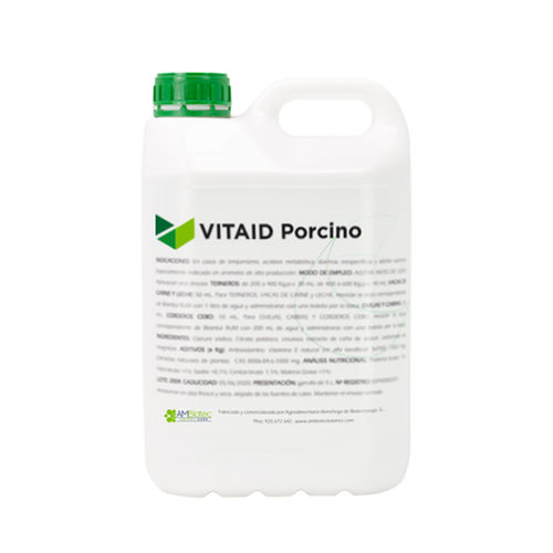 Complemento alimenticio para animales - VITAID PORCINO - Agroalimentaria Manchega de Biotecnología S.L. - para porcinos / con aceites esenciales / líquido