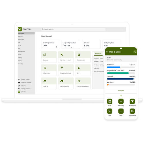 Software de gestión - ONE™ Animal - Milc Group - para rebaño / para granja lechera / para la gestión de vacas lecheras