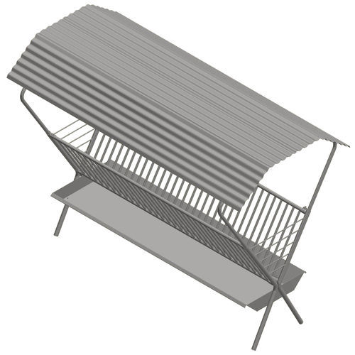 Contenedor de alimento para corderos - EXTB2022500 - AHI - FARM CAMARA - de acero inoxidable / multiacceso / con techo
