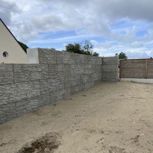 Muro de silo de hormigón - Légo / Bloc empilable - Féret Préfa Béton - prefabricado / para silo / metanización