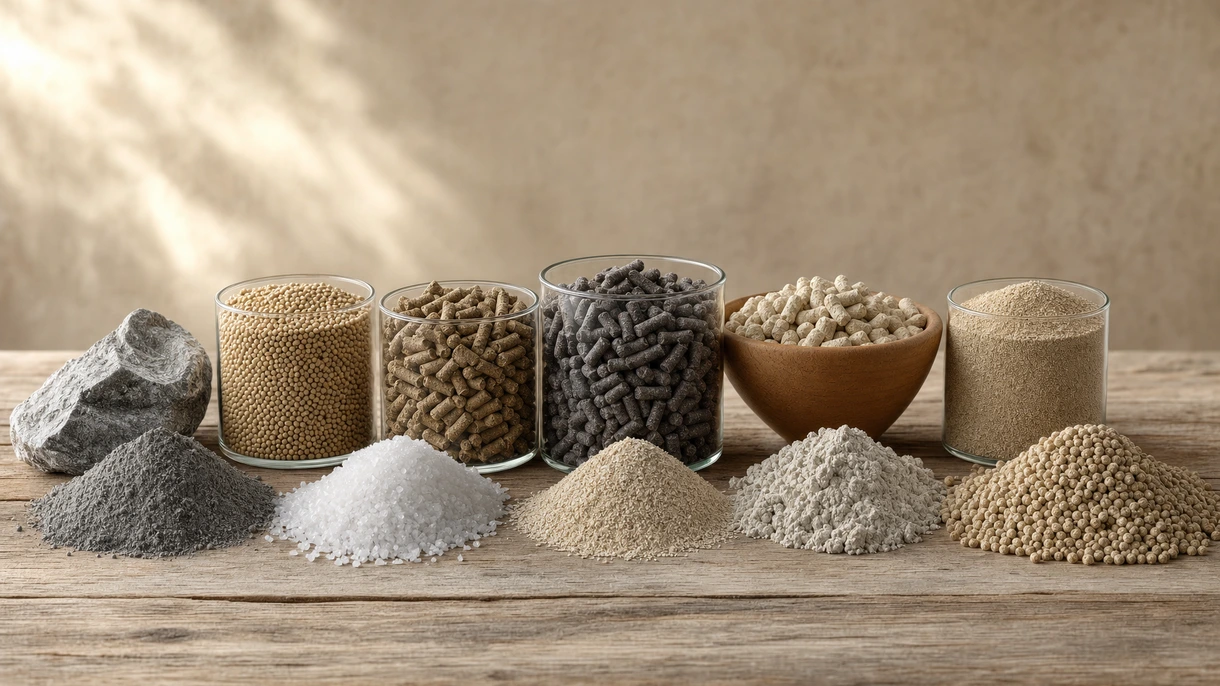 Un agriculteur mélangeant un complément alimentaire de zinc granulé dans une mélangeuse-distributrice RTM au sein d'une exploitation laitière moderne.