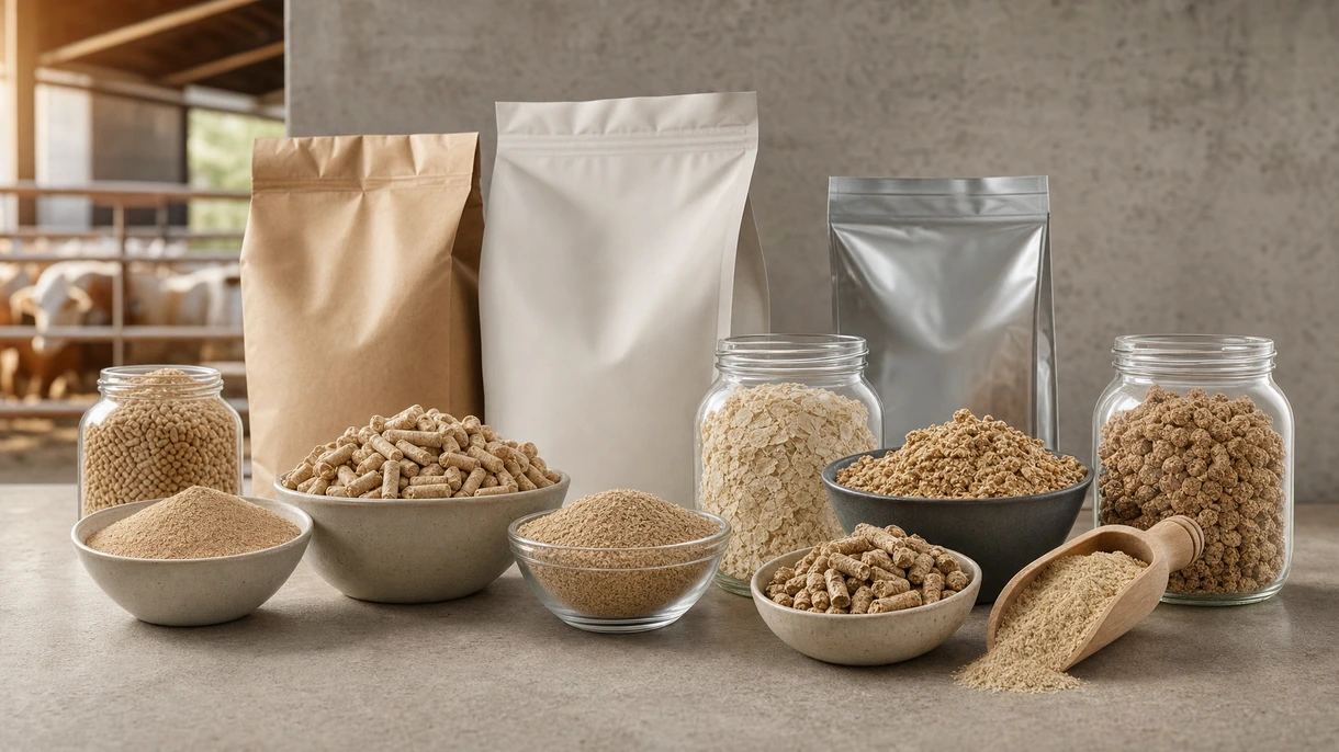 Bétail s'alimentant dans une auge dans un bâtiment laitier moderne lors de l'application d'un complément de levure dans la ration totale mélangée (RTM).