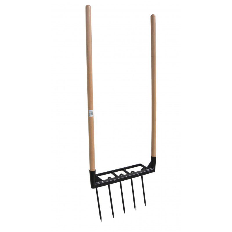 Fourche Jardin Fourche à Fumier 4 Dents - Manche 135cm, Dimensions 31x23cm, Outil Jardin Robuste Outil Agricole Manche Bois