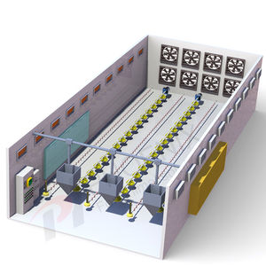système d'élevage de poulettes avec alimentation intégrée