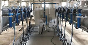 salle de traite avec sortie rapide