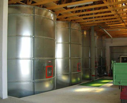 Silo pour céréales - GWSI series - Gruber Maschinen GmbH Getreidetechnik - en acier galvanisé / rond / de décharge