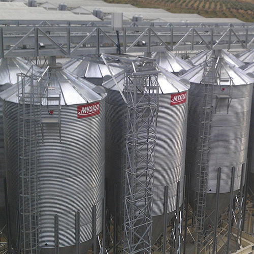 Silo pour céréales - K series - Mysilo (Siloport) - en acier galvanisé / à fond conique / ondulé