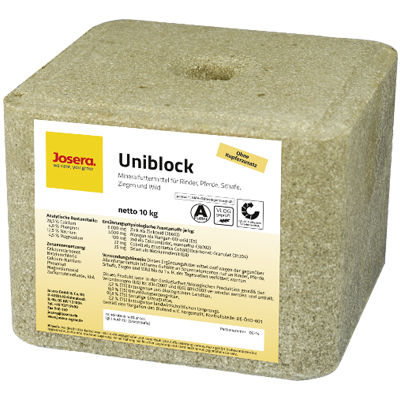 Pierre à lécher pour bovins - Uniblock - JOSERA Tierernährung - au sel / aux oligo-éléments / biologique