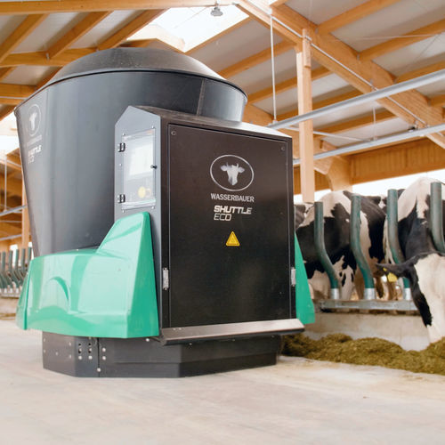 Robot d'alimentation avec lame repousse fourrage - SHUTTLE ECO - WASSERBAUER GmbH Fütterungssysteme - pour bovins / programmable / automoteur