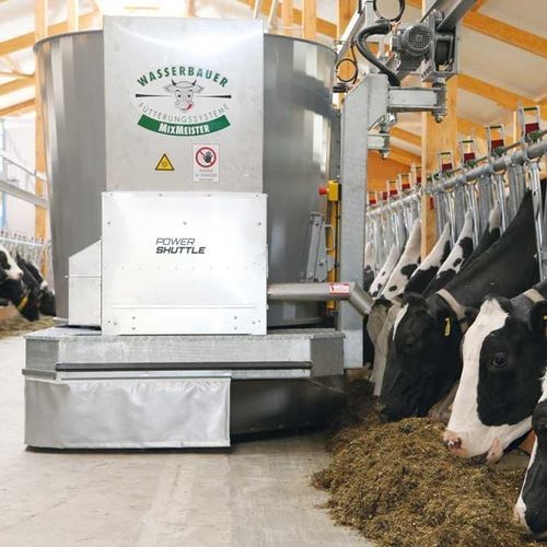 Robot d'alimentation sur rail - POWER SHUTTLE - WASSERBAUER GmbH Fütterungssysteme - pour bovins / mobile / programmable