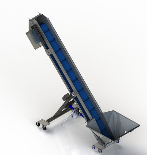 Convoyeur à bande - EBR8000300 - Amos Industries - mobile / incliné