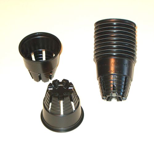Pot en plastique - 770003 - VEFI AS - rond / noir