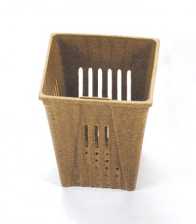 Pot en papier de riz - Summit Plastic Company - carré / marron / biodégradable