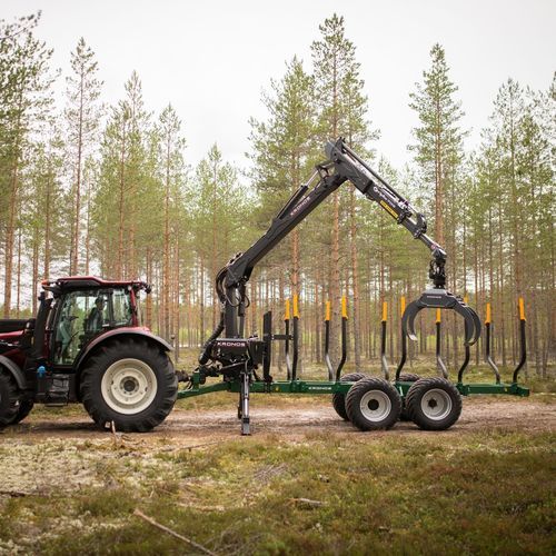 Grue forestière montée sur remorque - Gripto 608,609,708,709 - Wikar Oy AB - pour porteur forestier
