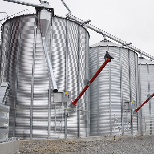 Silo pour céréales - MEPU OY - en acier / rond / à trémie