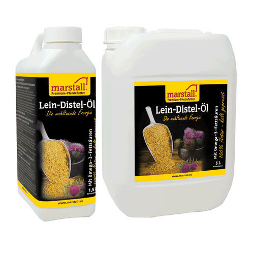 Complément alimentaire pour animaux - Lein-Distel-Öl - Marstall - pour chevaux / riche en vitamine E / d'huile