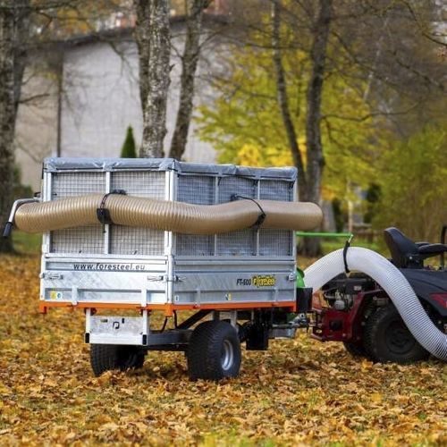 Aspirateur à feuilles traîné - FT-600 - Foresteel - léger / avec déchiqueteur / pour l'herbe coupée