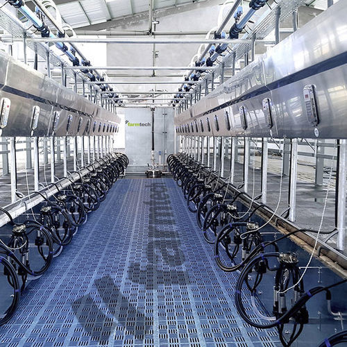 Salle de traite pour moutons - farmtech - en épi / avec distributeur d'aliments