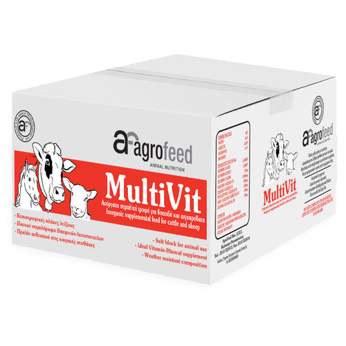 Pierre à lécher pour bovins - MULTIVIT  - Agrofeed - au sel / au magnésium / aux oligo-éléments