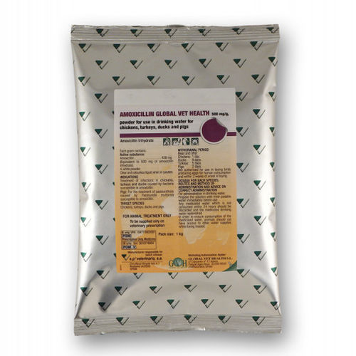 Additif alimentaire antibactérien - AMOXICILLIN GLOBAL VET HEALTH - S.P. VETERINARIA, S.A. - pour volaille / pour porcins / sec