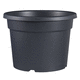 pot en plastique / rond / noir / aspect terre cuite