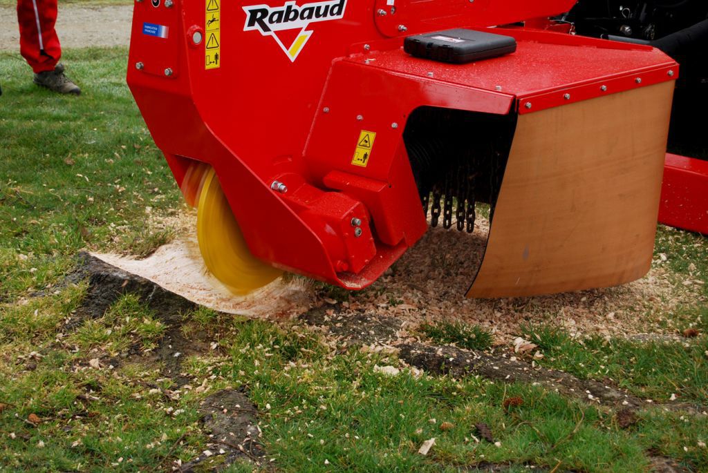 Tractormounted stump grinder XYLOCROK 55 T RABAUD PTOdriven