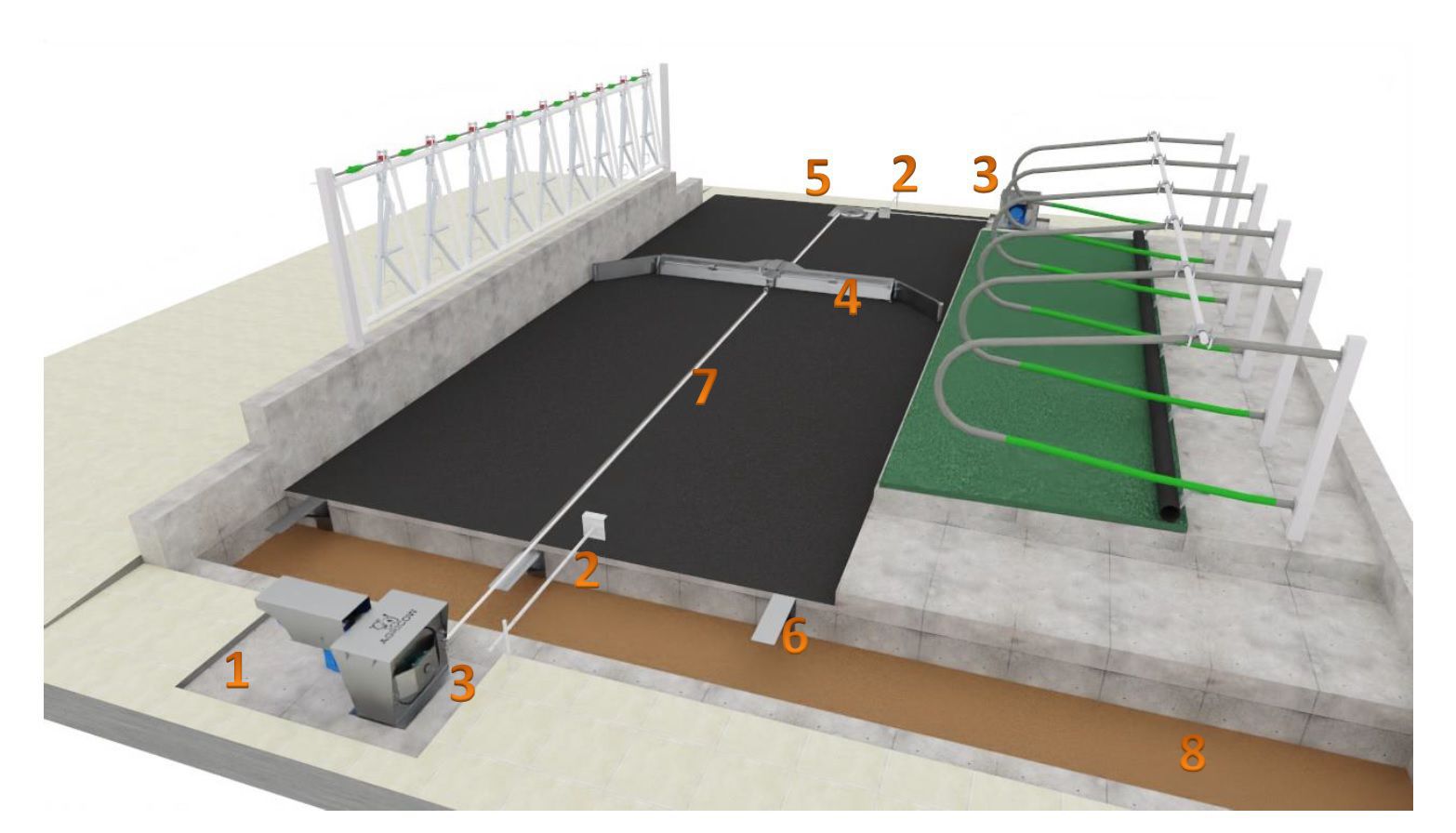 Scrape Rope Systems Wire rope manure scraper - AGRICOW - rope / robotic / straight