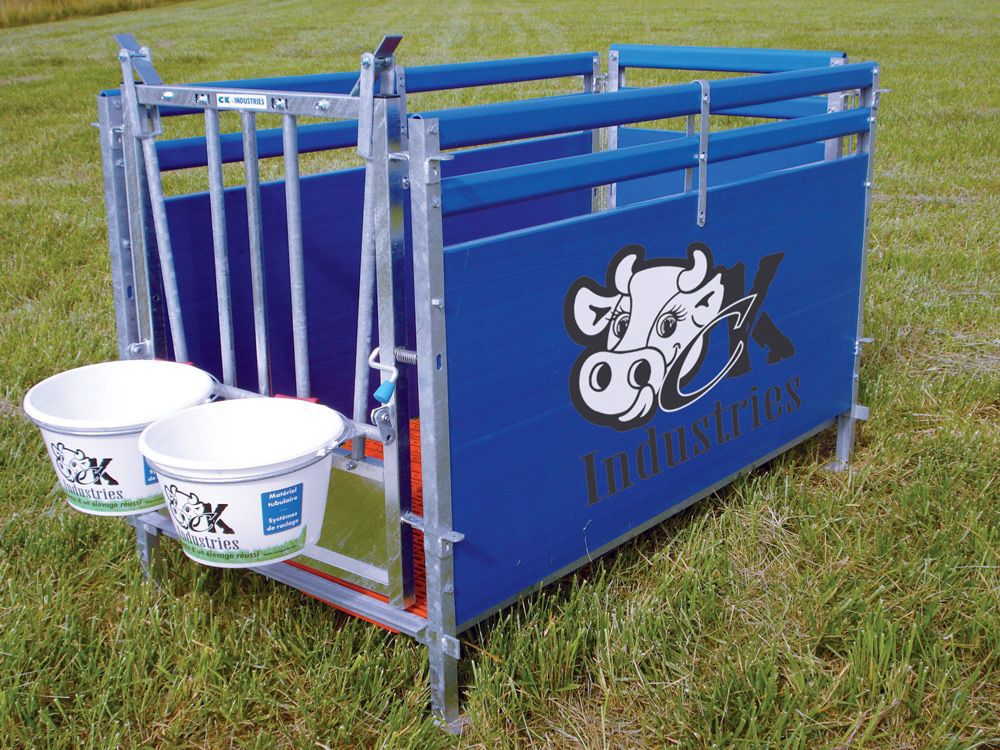 Livestock hutch CK Industries calf / group / steel