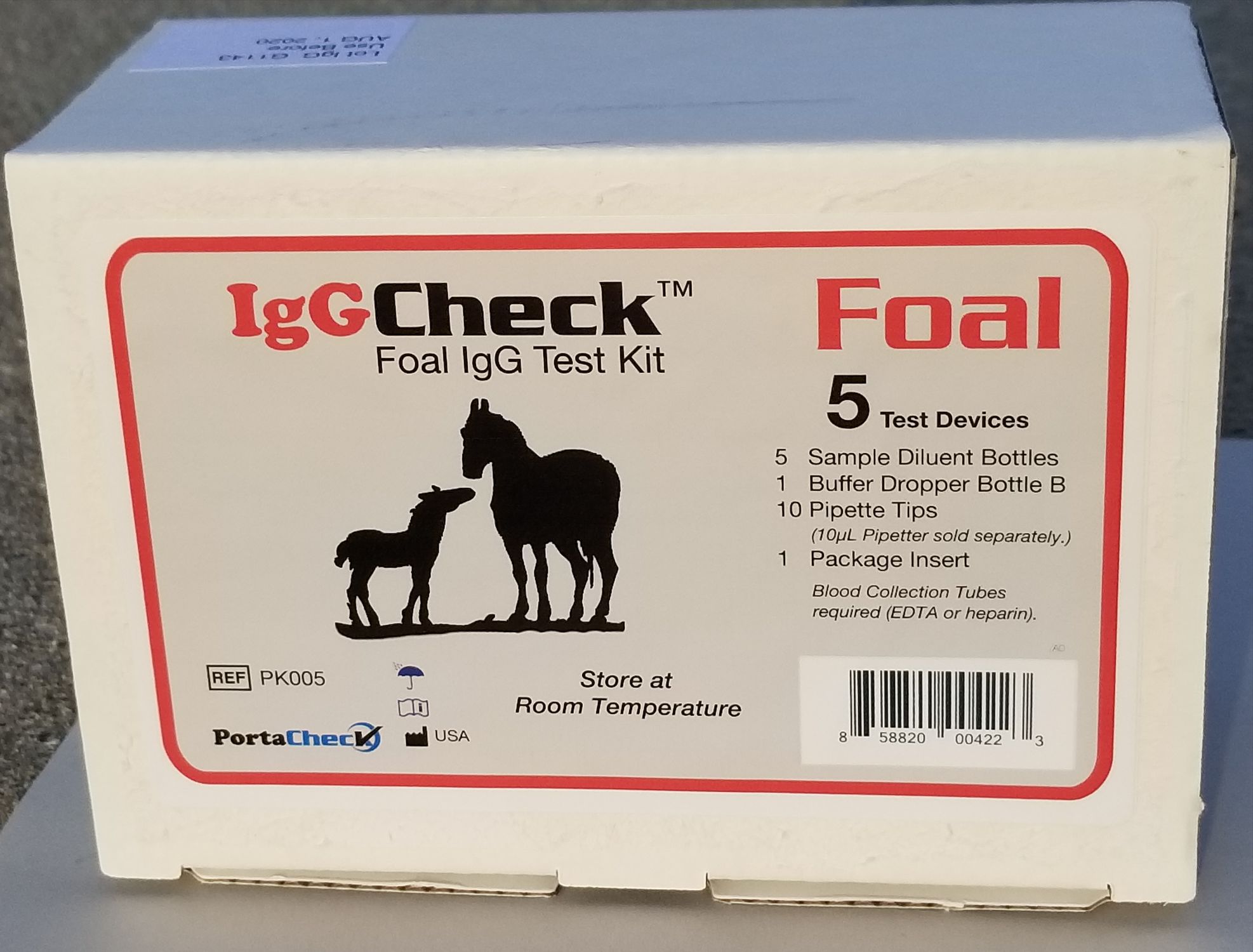 IgG rapid test IGGCHECK™ PortaCheck, Inc. foal / blood