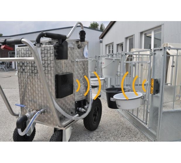 Calf Milk Cart With Milk Heater With Motorized Wheels With