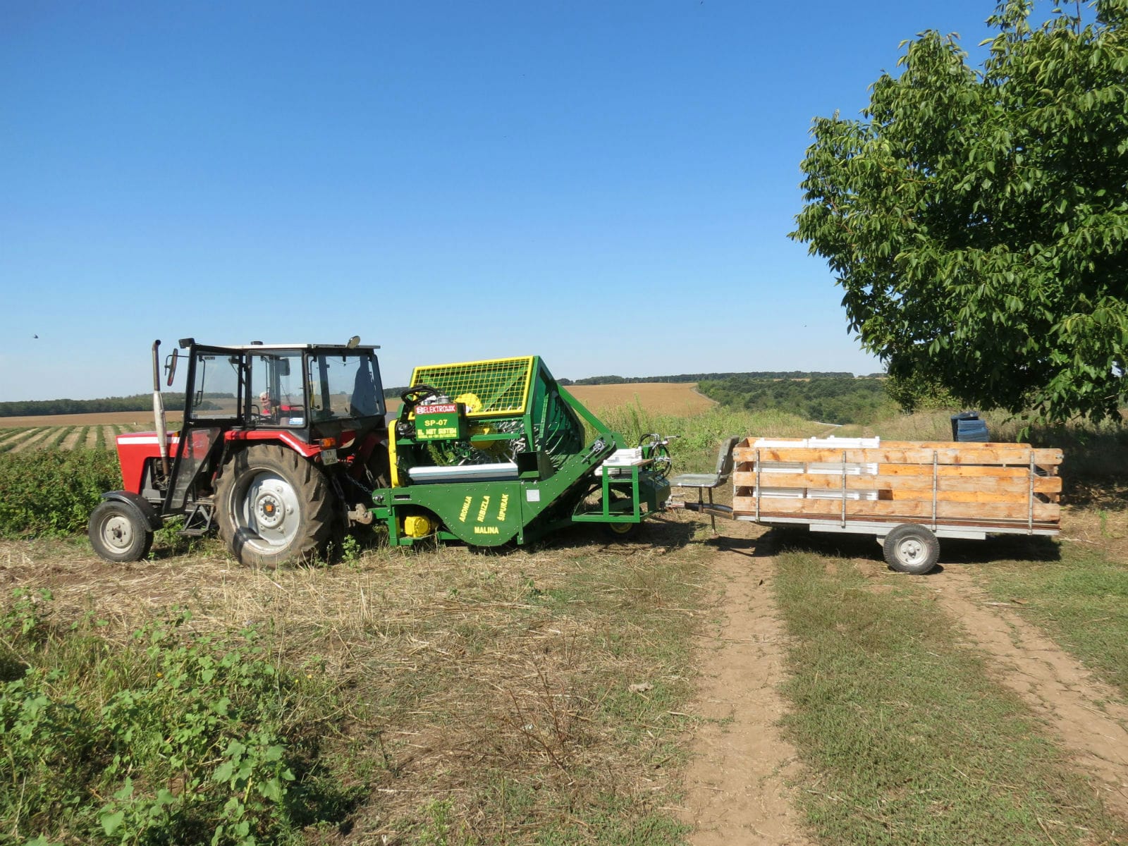 Raspberry harvester machine SP07 Elektronik towed