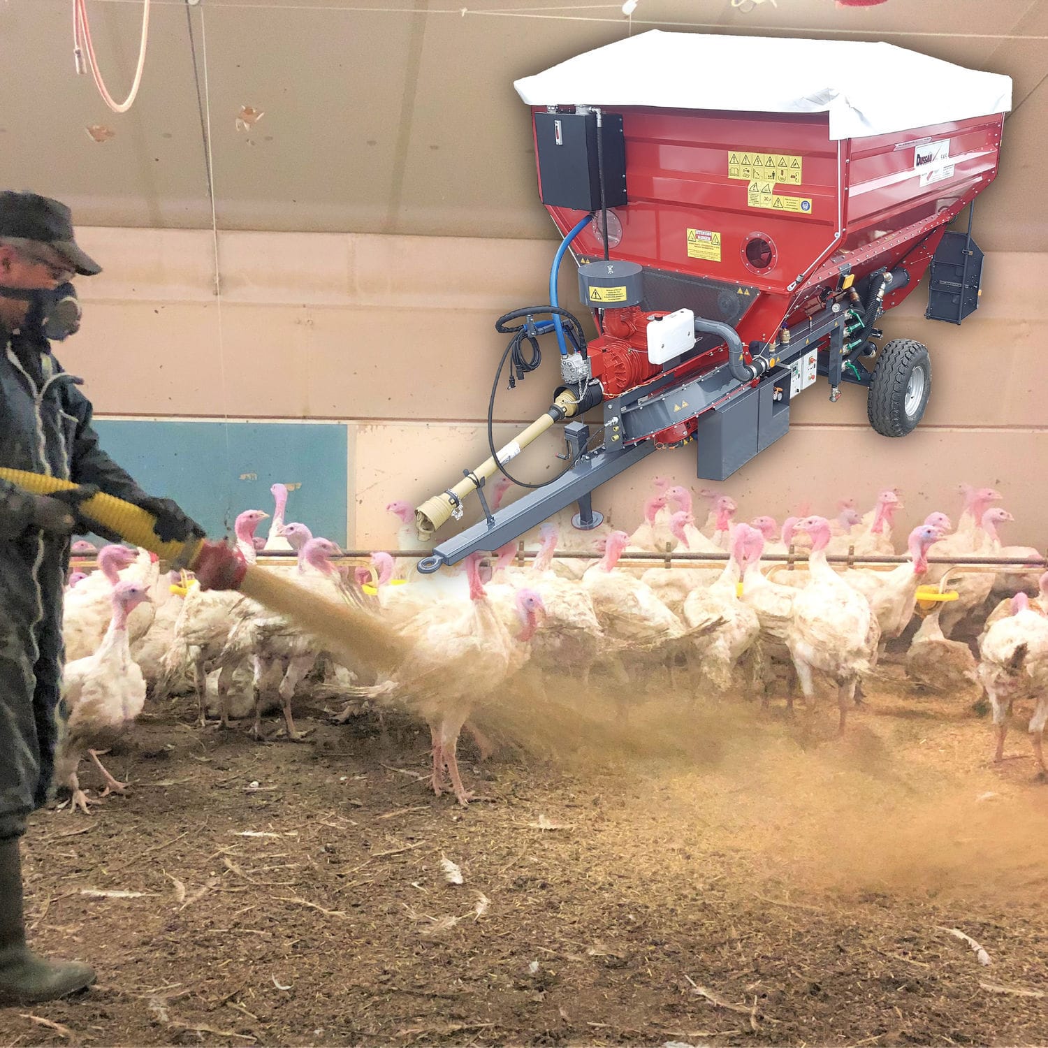 Towed straw blower MECAPULSE Dussau Distribution telescopic arm