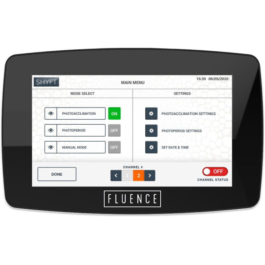 Lighting control system - SHIFT - Fluence Bioengineering - touch screen ...