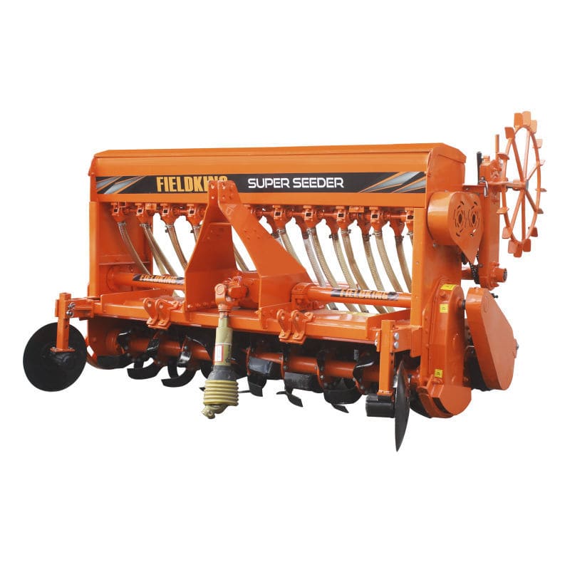 Mechanical seed drill SUPER FIELDKING, INDIA tine / tractormounted / 3point hitch