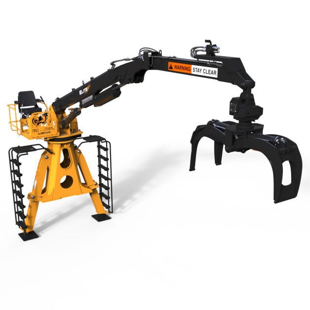 Trailermounted log loader ELITE 910 Rotobec knuckle boom