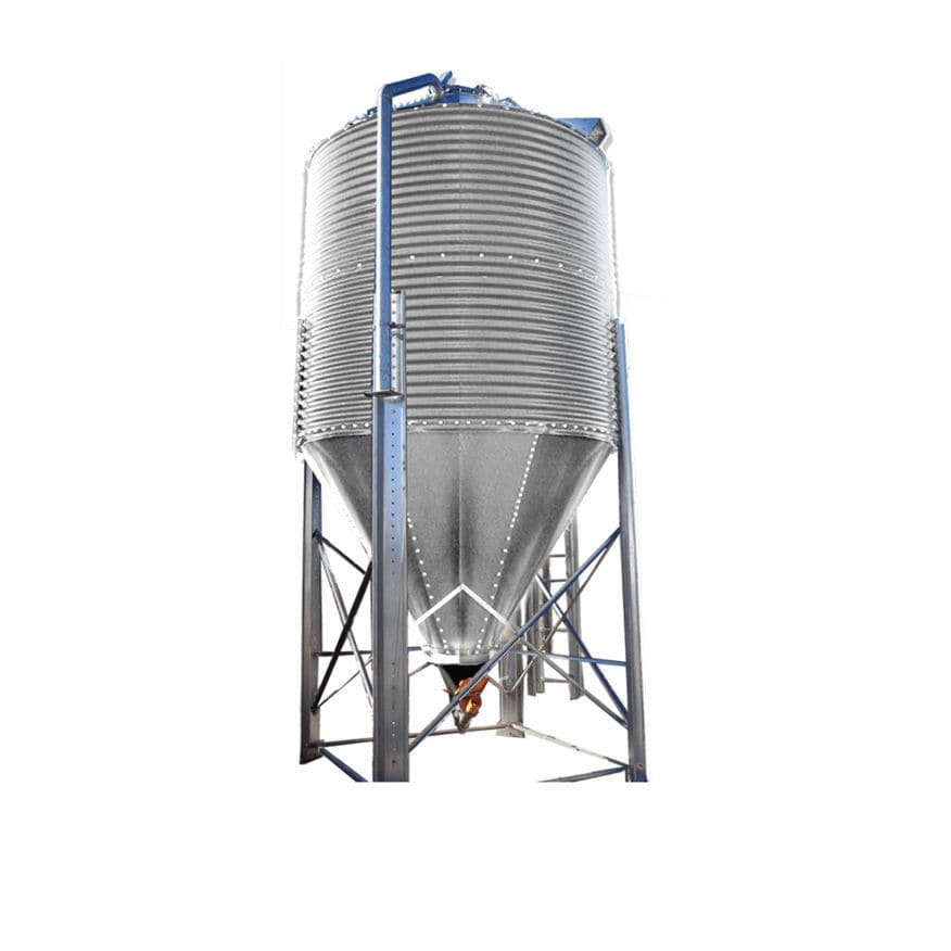 Animal feed silo Le Roy galvanized steel / conebottom / corrugated