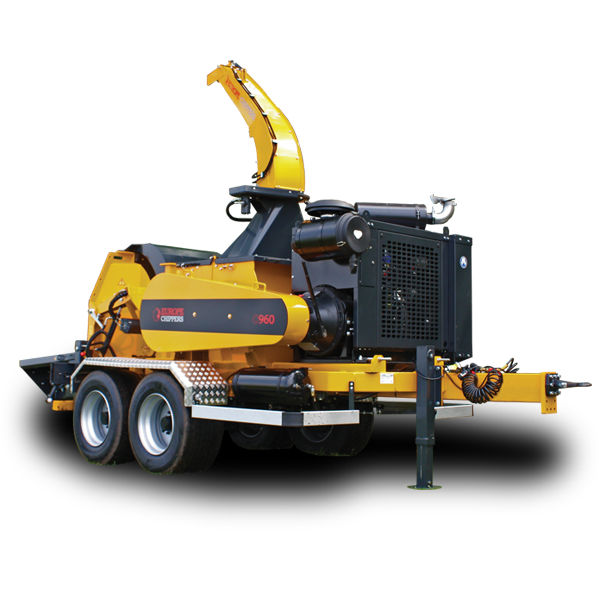 Towed wood chipper EC 960 EUROPE FORESTRY diesel engine / hydraulic supply