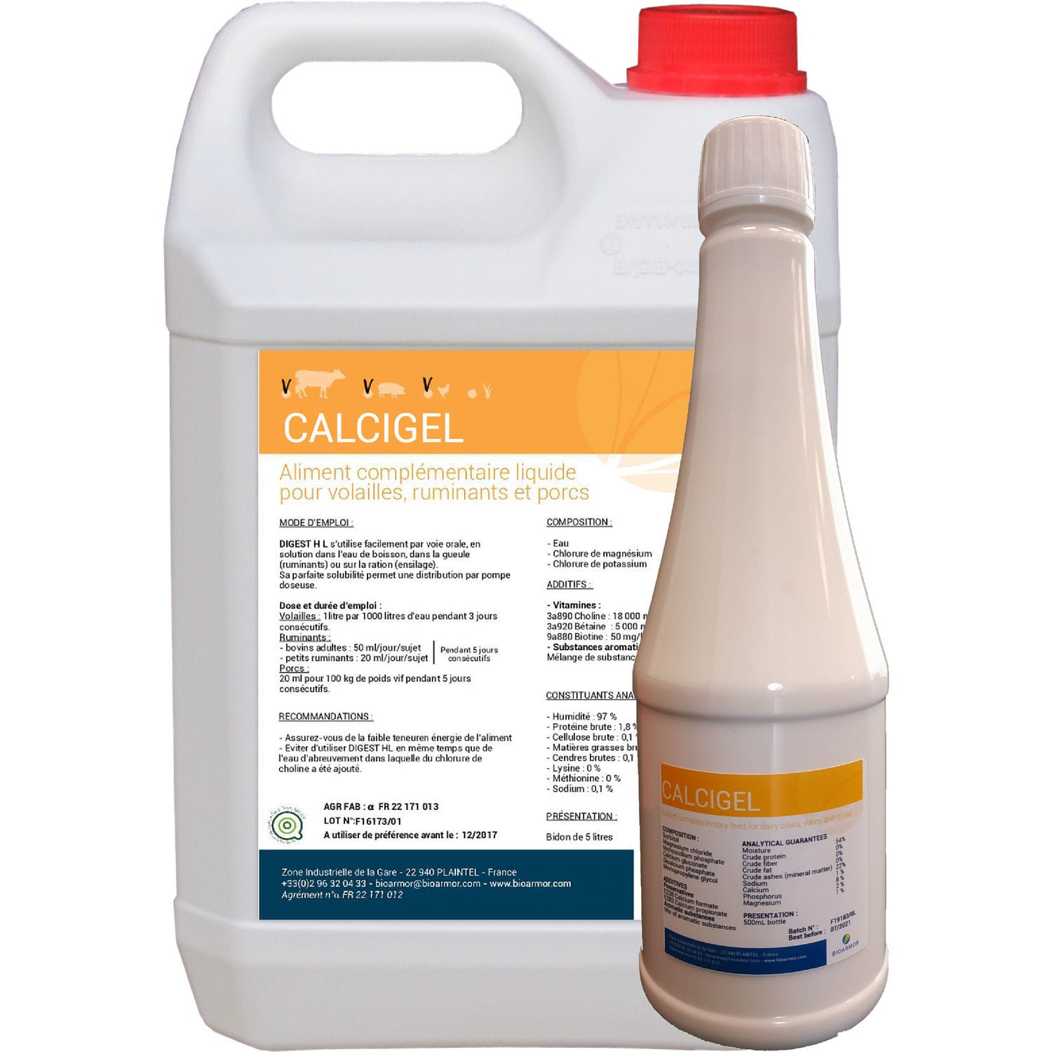 Animal feed supplement Calcigel BIOARMOR beef cattle / suckler