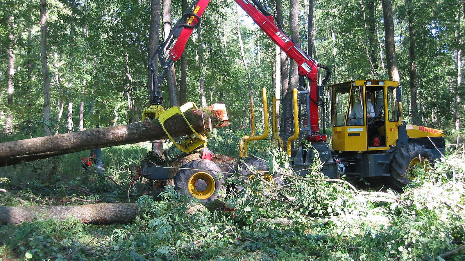 Forestry skidder with grab - W130T - welte - self-propelled / with grab