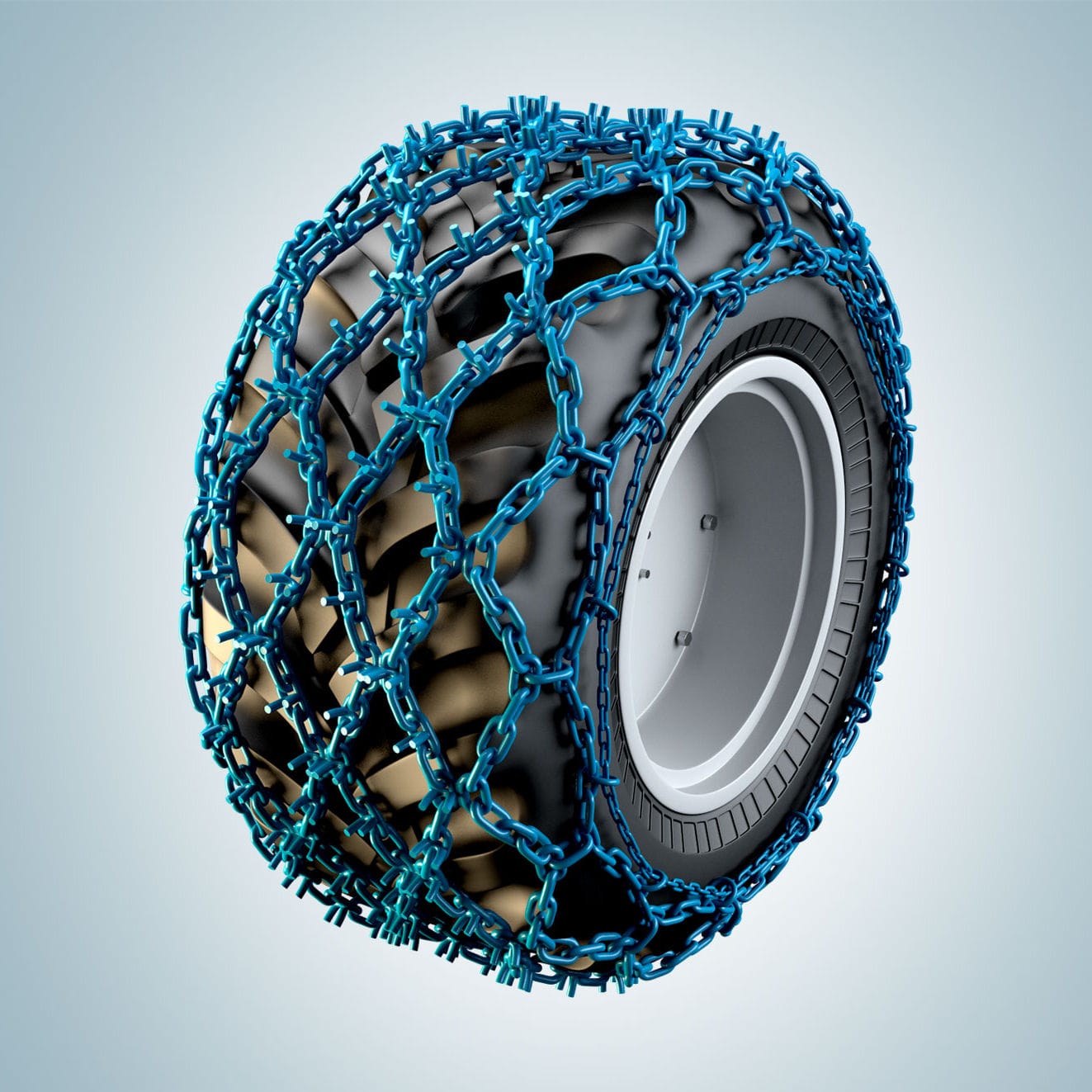 Forestry machinery tire chain PROGRIP U welte studded / snow