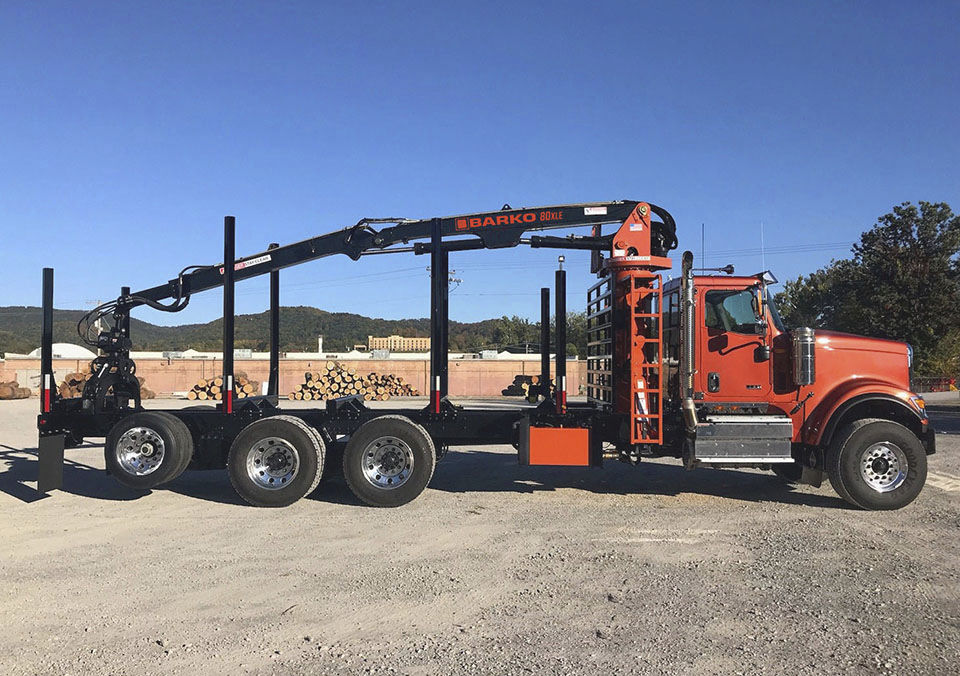 Truck-mounted log loader - 80XLE - barko - knuckle boom