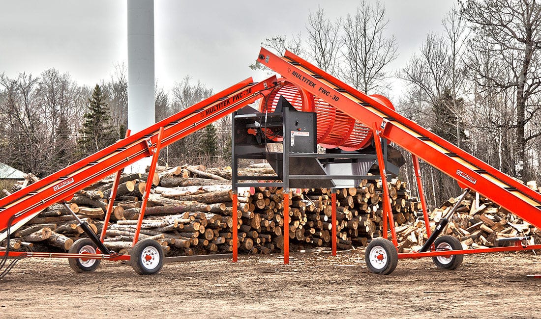 Firewood conveyor FWC Series multitekinc belt / mobile / tubular