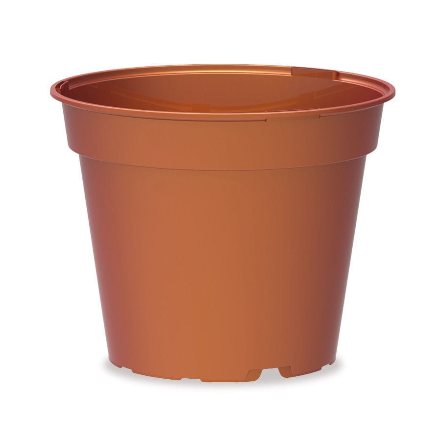 Plastic pot TM Serie Alber round / recyclable / brown