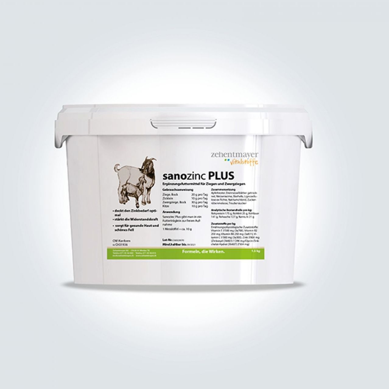 Animal feed supplement sanozinc Plus Zehentmayer Vitalstoffe goat