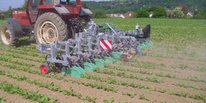 tractor-mounted row crop cultivator