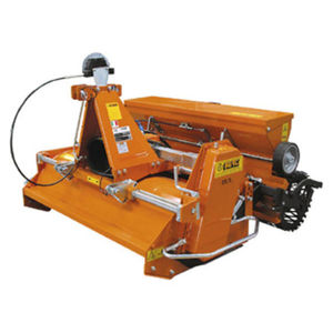 stone burier with hydraulic adjustment