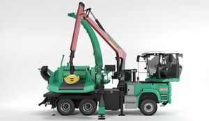 truck-mounted wood chipper