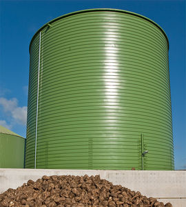 grain silo / for animal feed / stainless steel / round