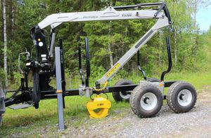 flatbed trailer / self-loading / 2-axle / forestry