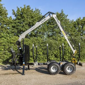 flatbed trailer / self-loading / 2-axle / forestry